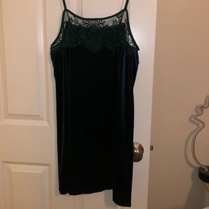 Target lace trim velvet dress